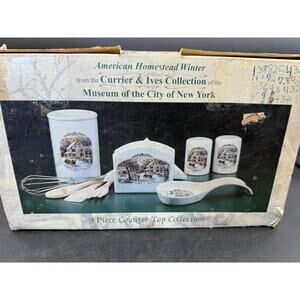 American Homestead Winter Currier & Ives 9-Piece Countertop Collection